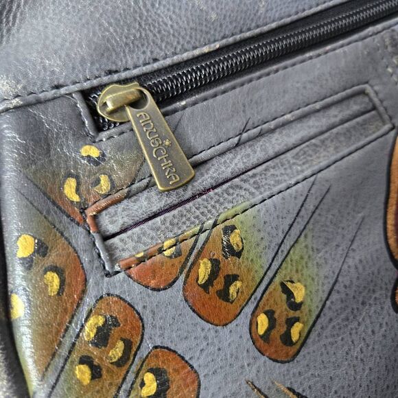 Anna Anushka Painted Hobo Bag Butterfly Roses Whimsical - Picture 11 of 14